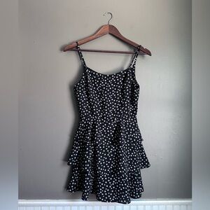 Forever21 Floral Mini Dress Size Small Black White Floral Printed Sun Dress